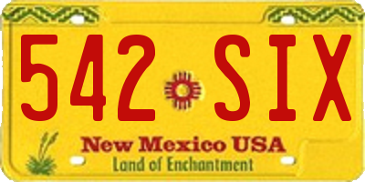 NM license plate 542SIX