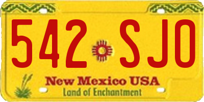 NM license plate 542SJO