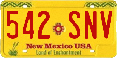 NM license plate 542SNV