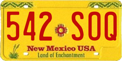 NM license plate 542SOQ
