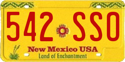 NM license plate 542SSO
