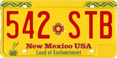 NM license plate 542STB