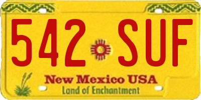 NM license plate 542SUF