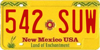 NM license plate 542SUW