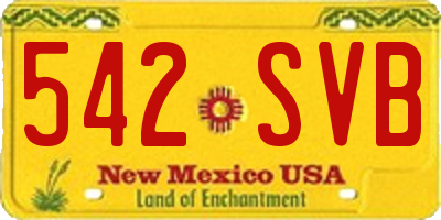 NM license plate 542SVB