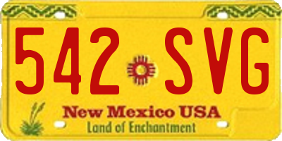 NM license plate 542SVG