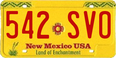 NM license plate 542SVO