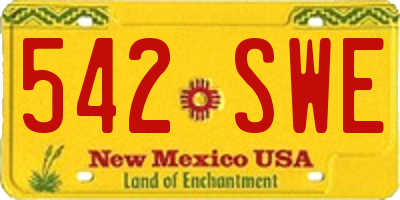 NM license plate 542SWE