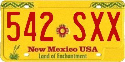 NM license plate 542SXX