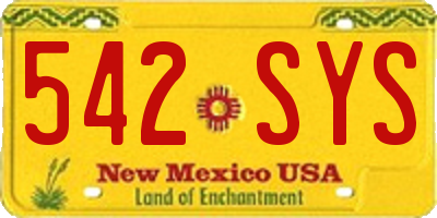 NM license plate 542SYS