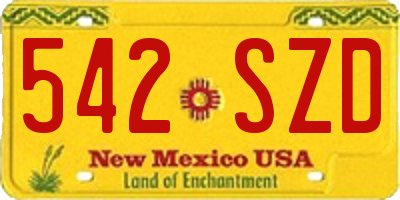 NM license plate 542SZD