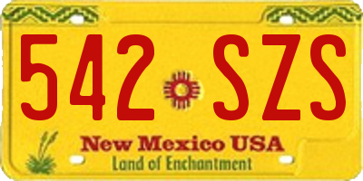 NM license plate 542SZS