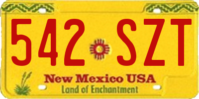 NM license plate 542SZT