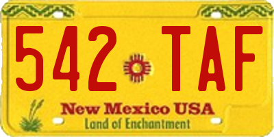 NM license plate 542TAF