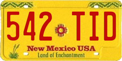 NM license plate 542TID