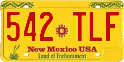 NM license plate 542TLF