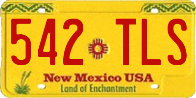 NM license plate 542TLS