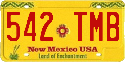 NM license plate 542TMB
