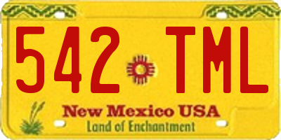NM license plate 542TML