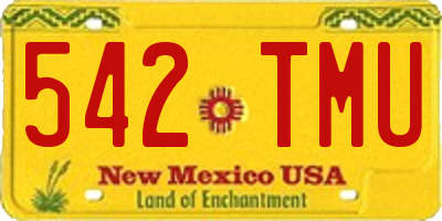 NM license plate 542TMU
