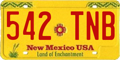 NM license plate 542TNB