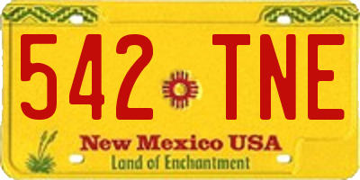NM license plate 542TNE