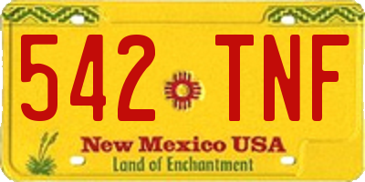 NM license plate 542TNF