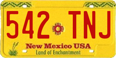 NM license plate 542TNJ