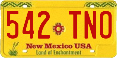 NM license plate 542TNO