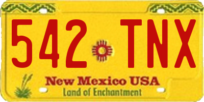 NM license plate 542TNX