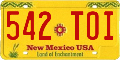 NM license plate 542TOI