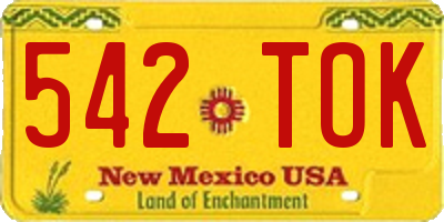 NM license plate 542TOK