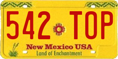 NM license plate 542TOP