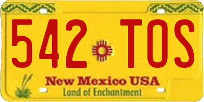 NM license plate 542TOS