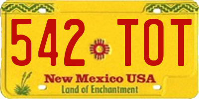NM license plate 542TOT