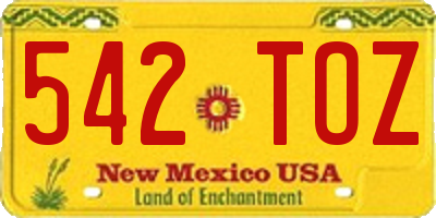 NM license plate 542TOZ