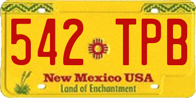NM license plate 542TPB