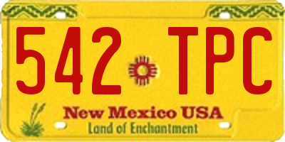 NM license plate 542TPC