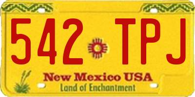 NM license plate 542TPJ