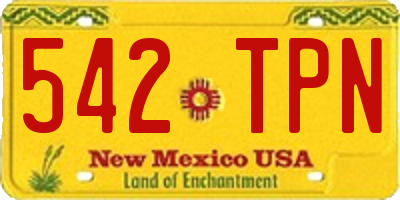 NM license plate 542TPN