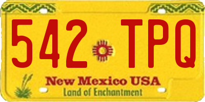 NM license plate 542TPQ