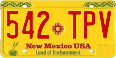 NM license plate 542TPV