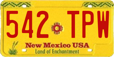 NM license plate 542TPW