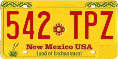 NM license plate 542TPZ