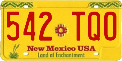 NM license plate 542TQO