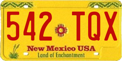 NM license plate 542TQX