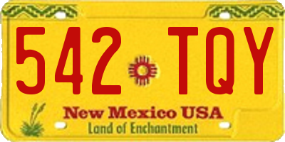 NM license plate 542TQY