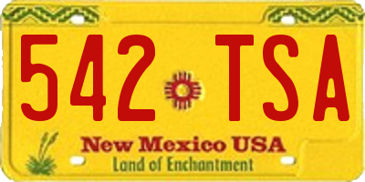 NM license plate 542TSA