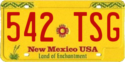 NM license plate 542TSG