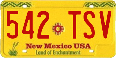 NM license plate 542TSV
